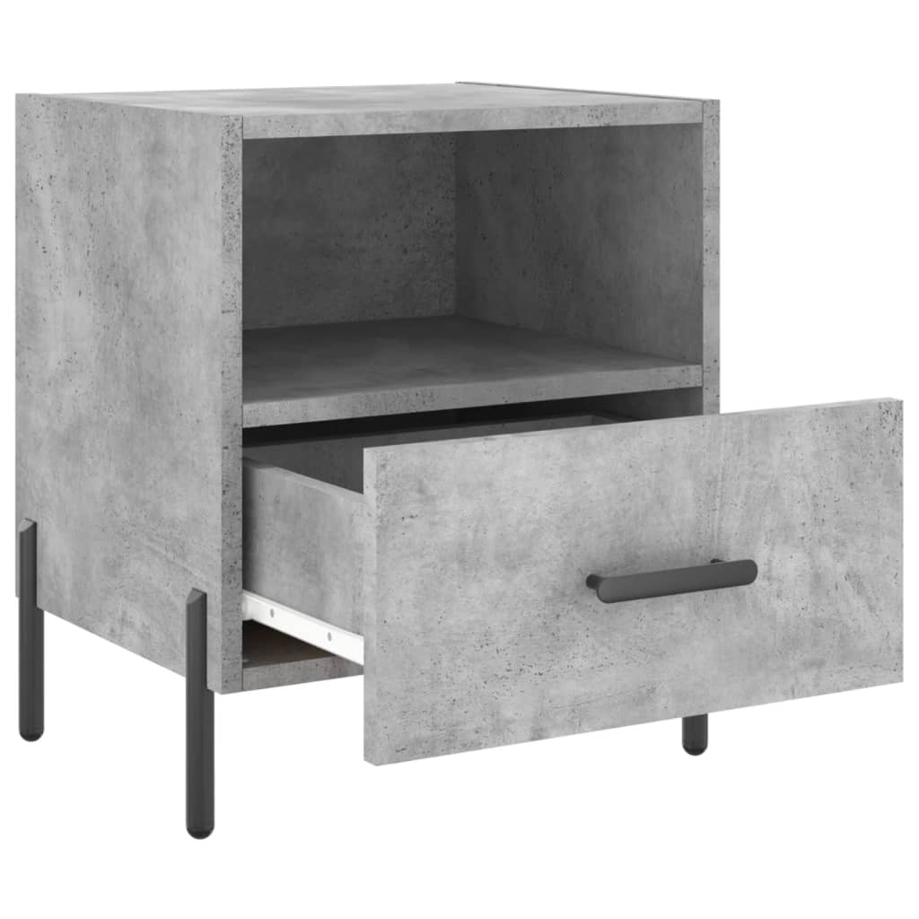 Tables de chevet 2pcs gris béton 40x35x47,5cm bois d’ingénierie - XIOS