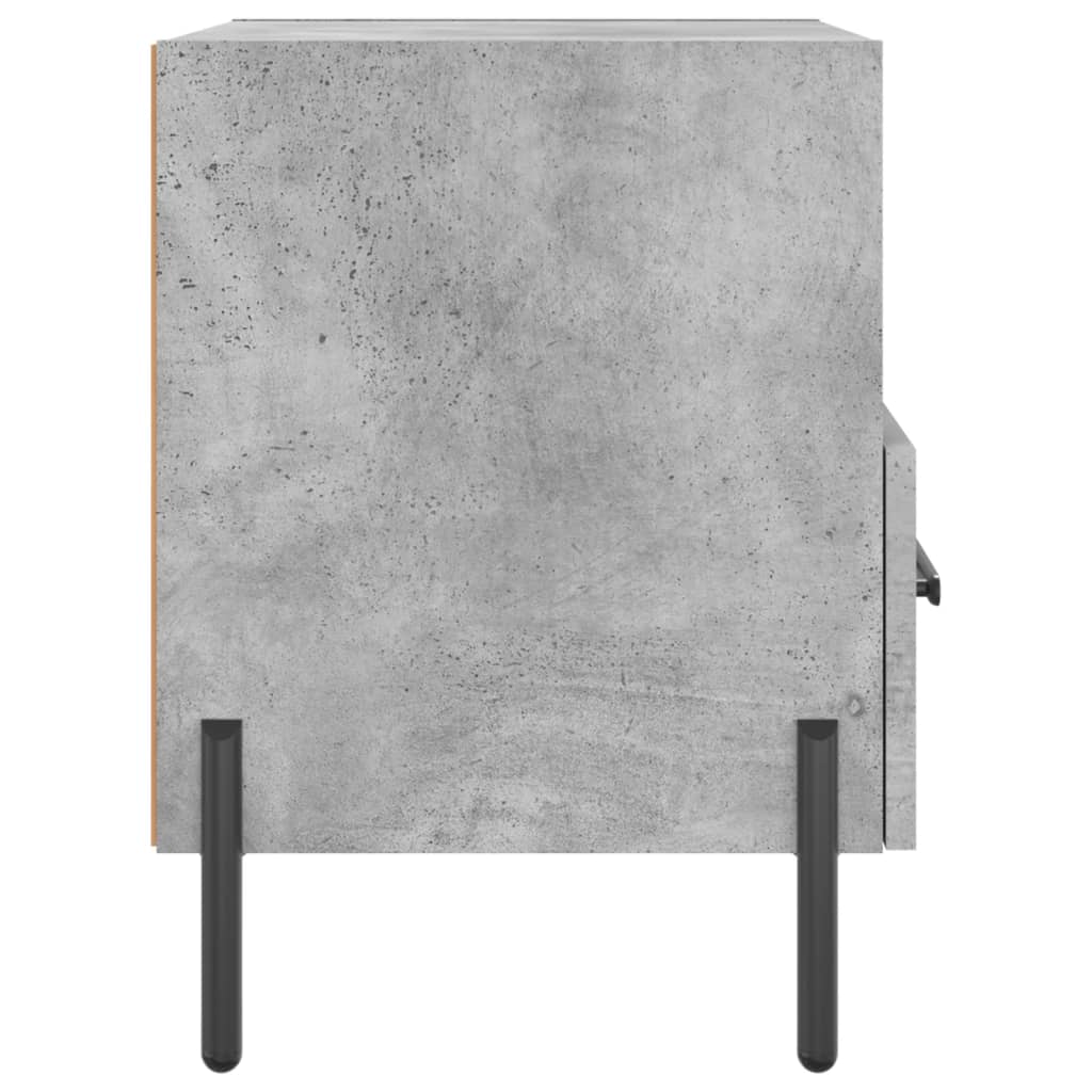 Tables de chevet 2pcs gris béton 40x35x47,5cm bois d’ingénierie - XIOS