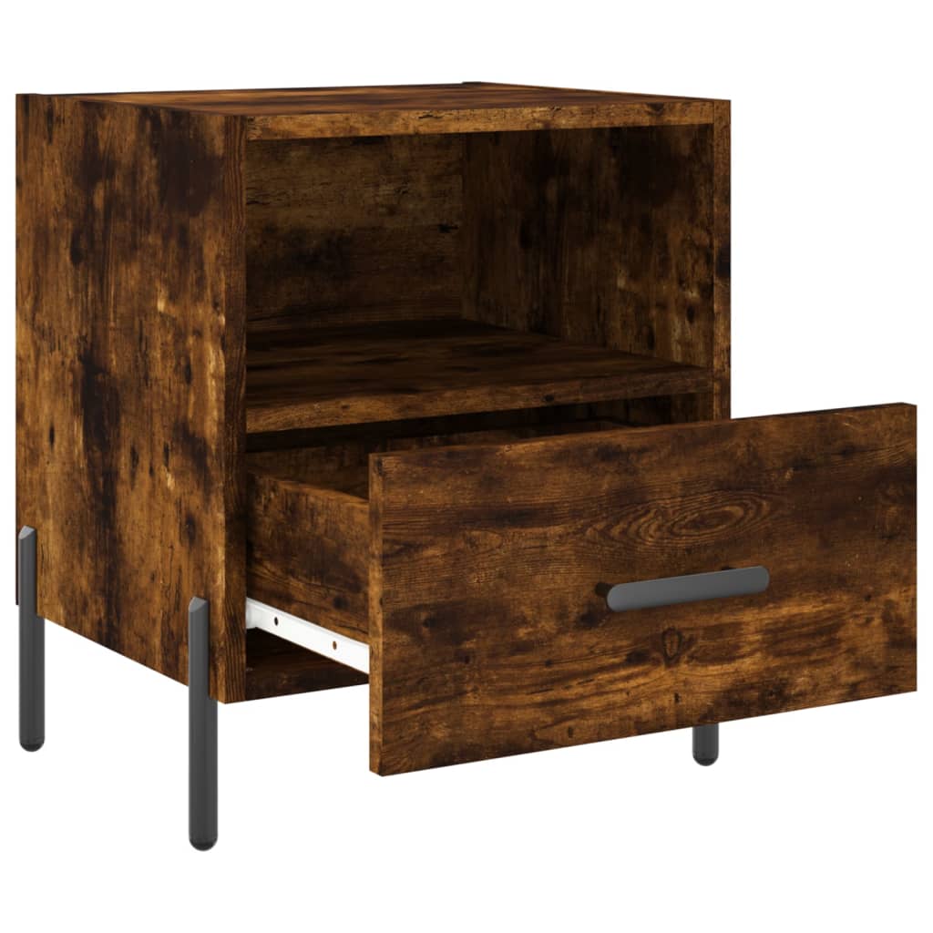 Table de chevet chêne fumé 40x35x47,5 cm bois d’ingénierie - XIOS