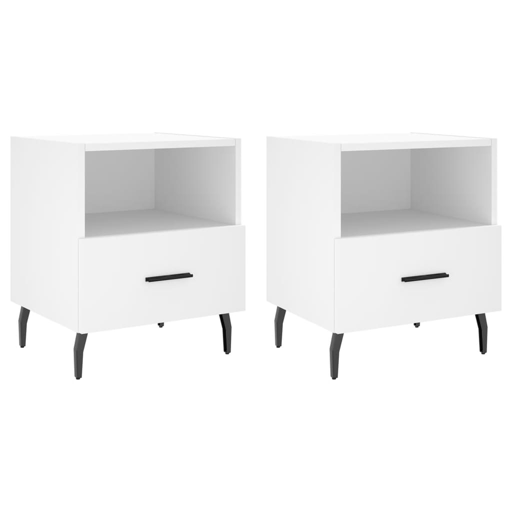 Tables de chevet 2 pcs blanc 40x35x47,5 cm bois d’ingénierie - XIOS