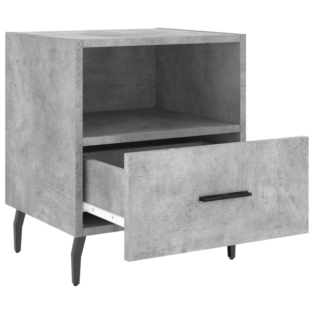 Tables de chevet 2pcs gris béton 40x35x47,5cm bois d’ingénierie - XIOS