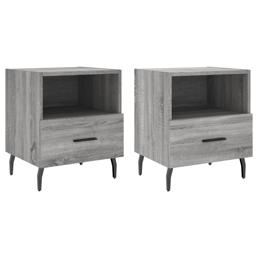 Tables de chevet 2 pcs sonoma gris 40x35x47,5 cm - XIOS