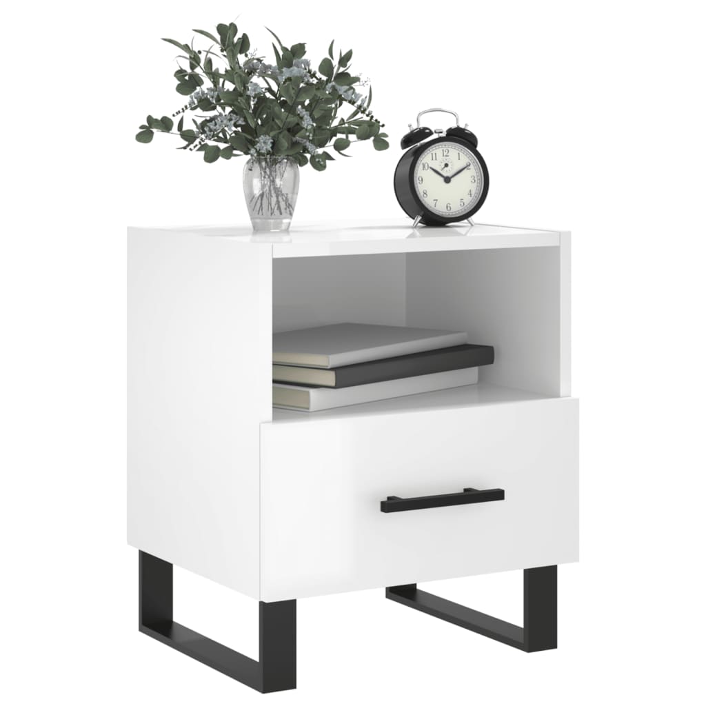 Tables de chevet 2 pcs blanc brillant 40x35x47,5 cm - XIOS