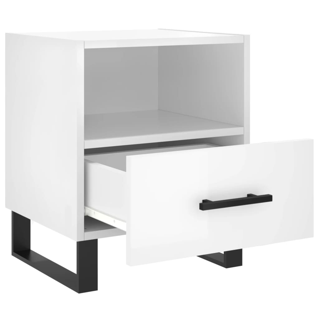 Tables de chevet 2 pcs blanc brillant 40x35x47,5 cm - XIOS