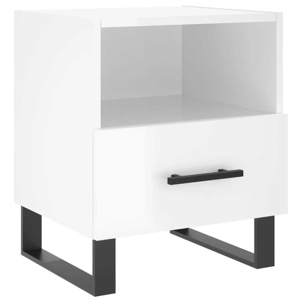 Tables de chevet 2 pcs blanc brillant 40x35x47,5 cm - XIOS