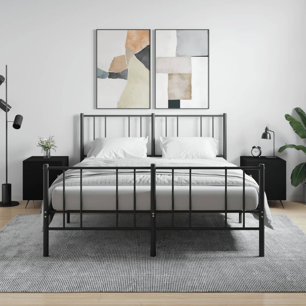 Tables de chevet 2 pcs noir 40x40x50 cm bois d’ingénierie - XIOS