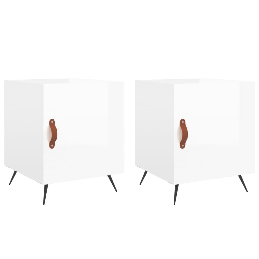 Tables de chevet 2 pcs blanc brillant 40x40x50 cm - XIOS