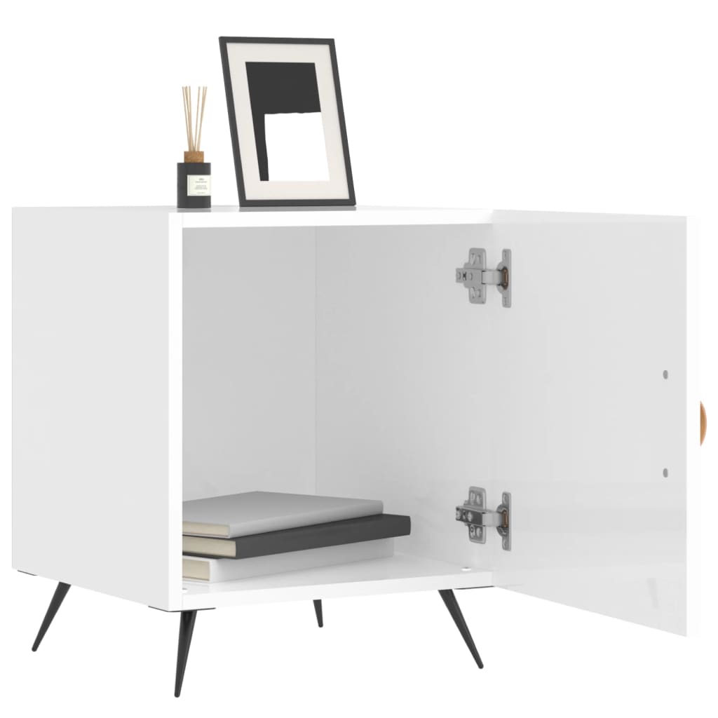 Tables de chevet 2 pcs blanc brillant 40x40x50 cm - XIOS