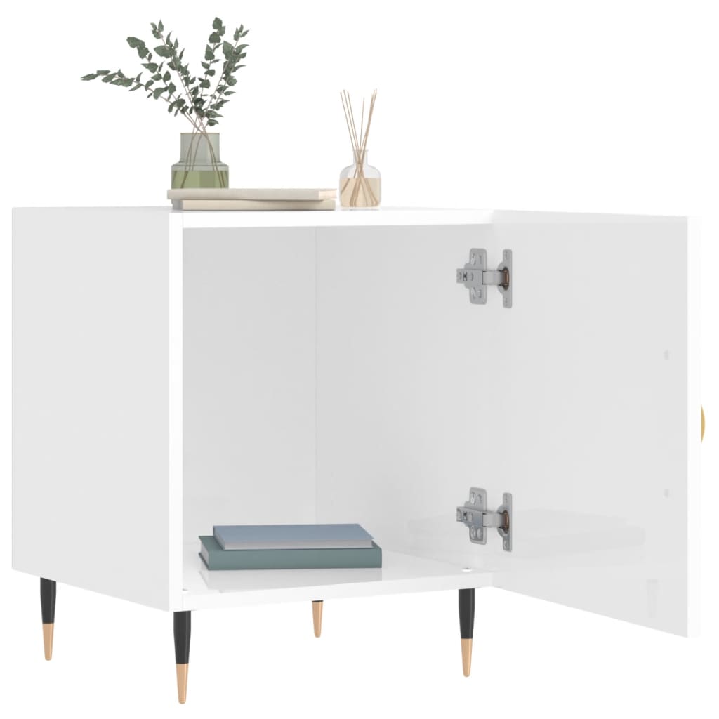 Tables de chevet 2 pcs blanc brillant 40x40x50 cm - XIOS