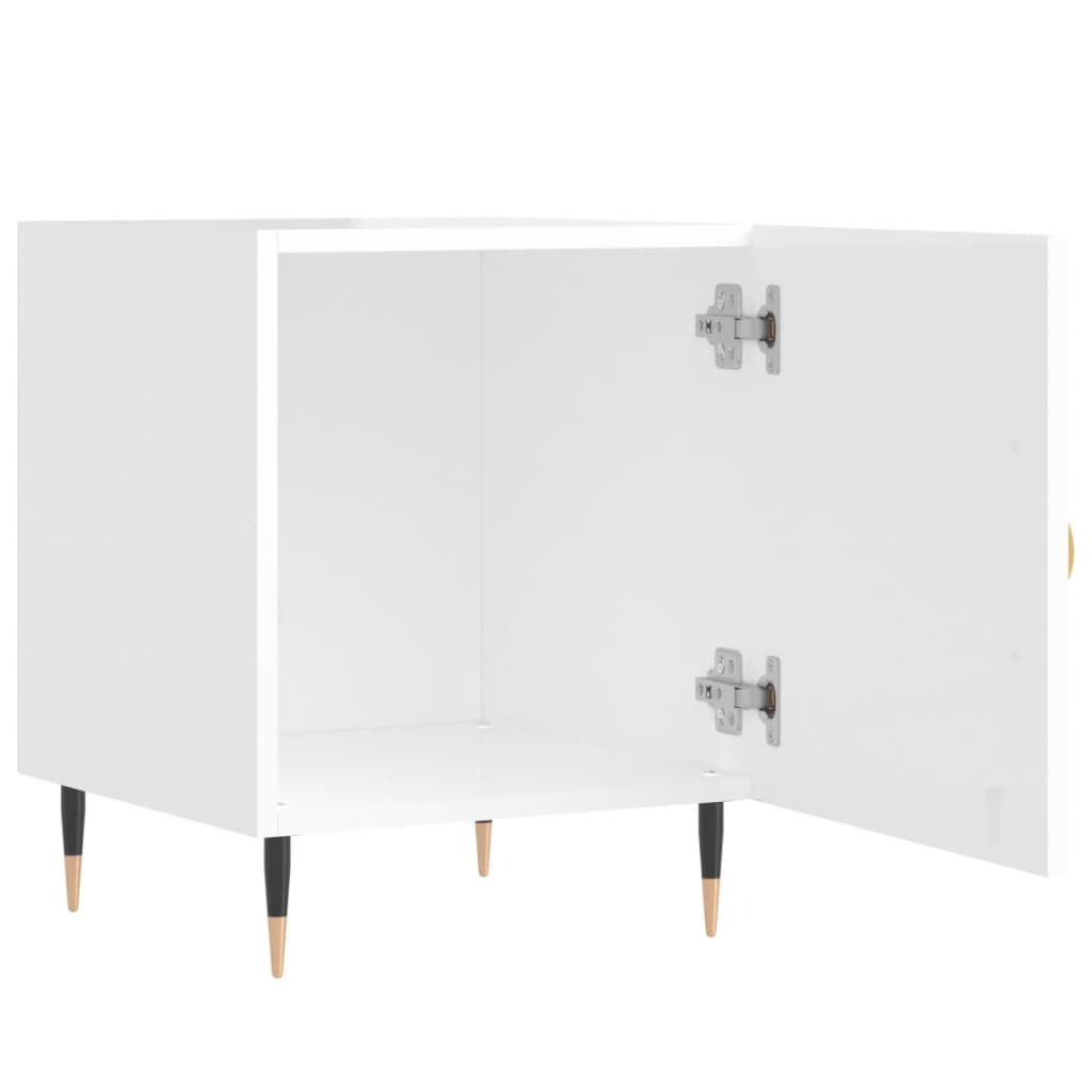 Tables de chevet 2 pcs blanc brillant 40x40x50 cm - XIOS