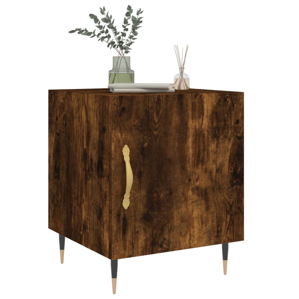 Tables de chevet 2 pcs chêne fumé 40x40x50 cm bois d'ingénierie - XIOS