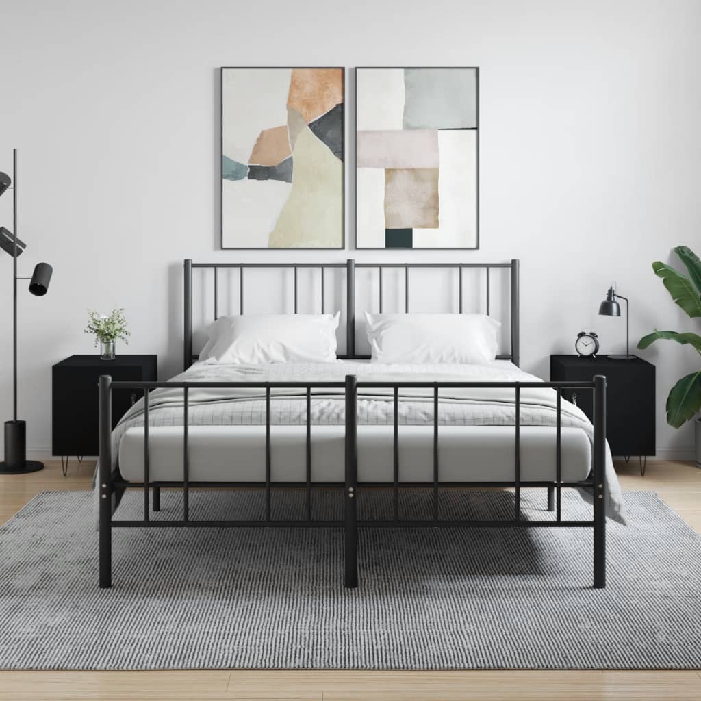 Tables de chevet 2 pcs noir 40x40x50 cm bois d’ingénierie - XIOS