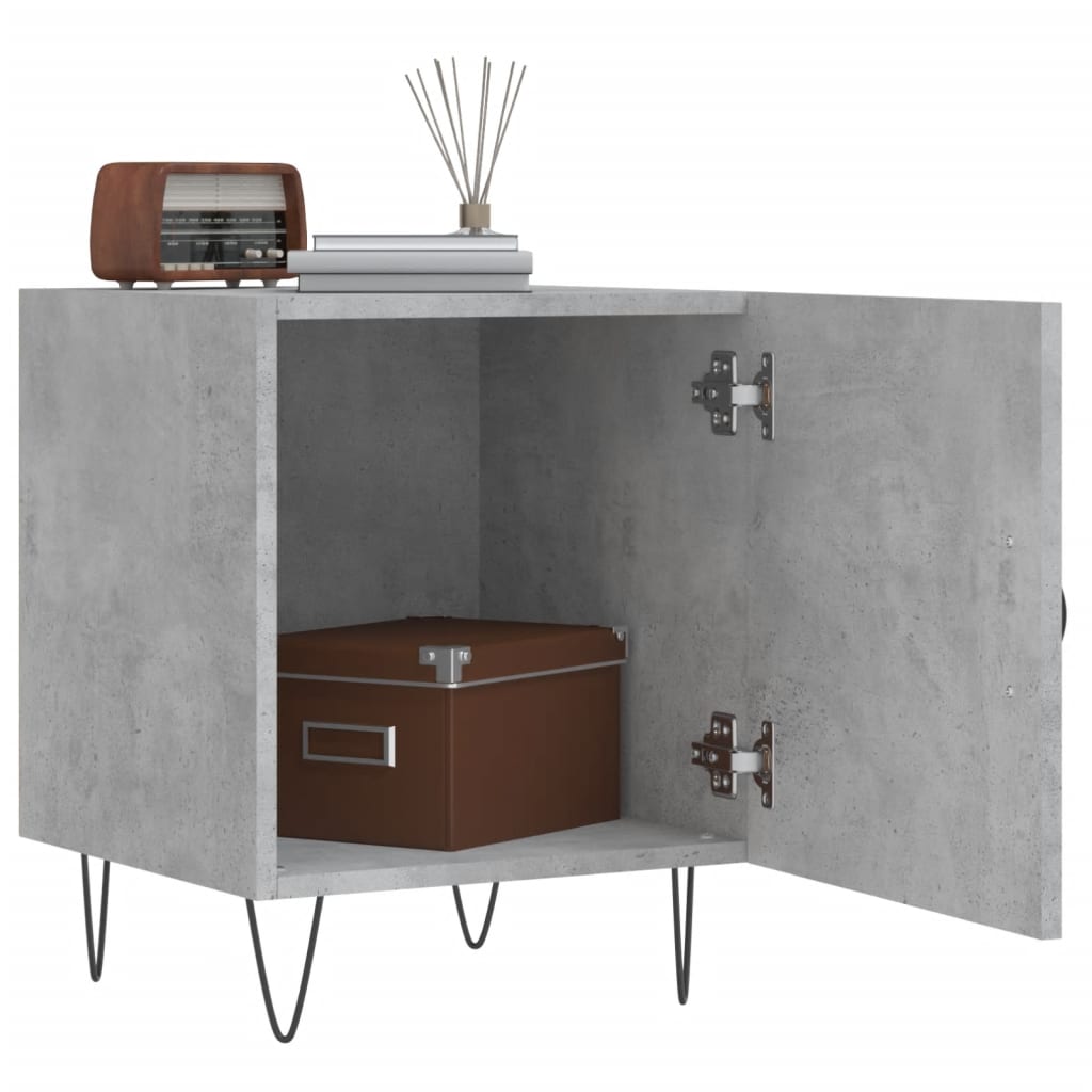 Tables de chevet 2 pcs gris béton 40x40x50 cm bois d’ingénierie - XIOS