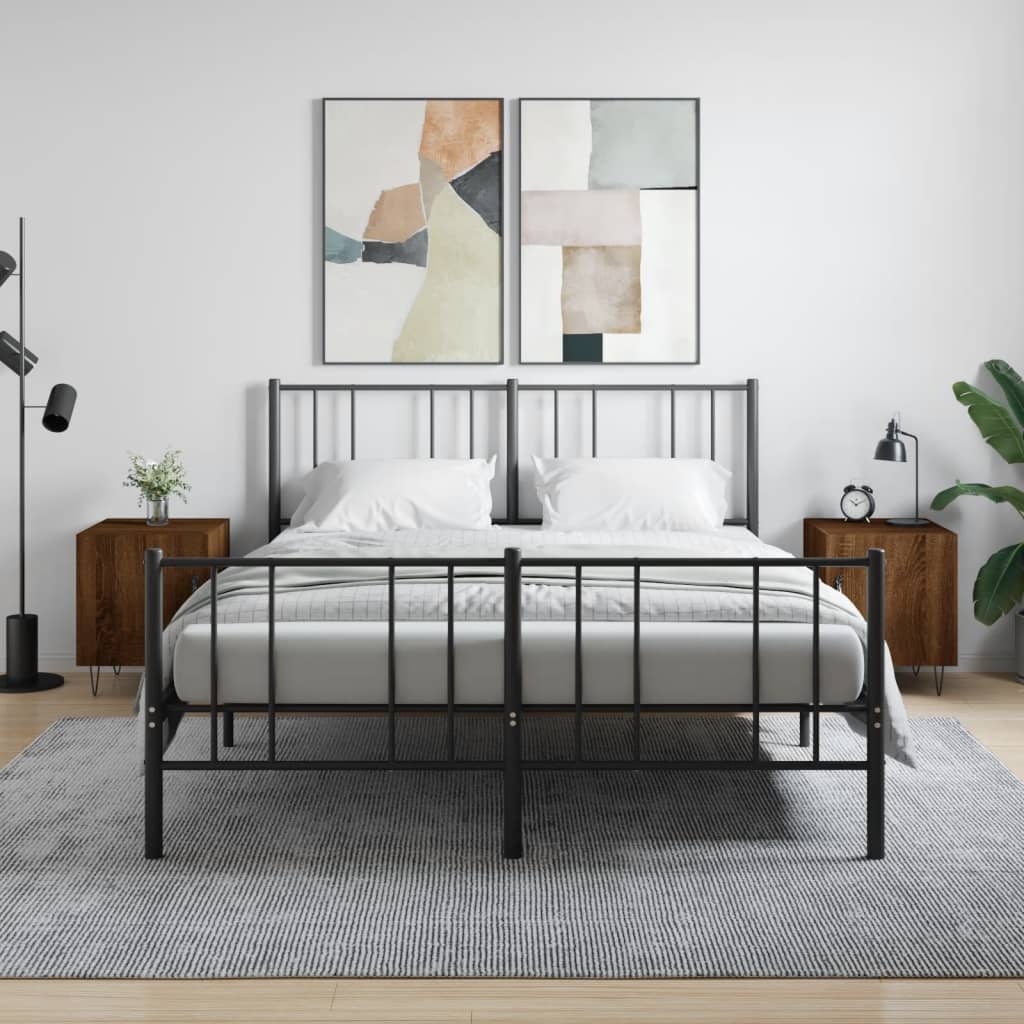 Tables de chevet 2pcs chêne marron 40x40x50cm bois d'ingénierie - XIOS