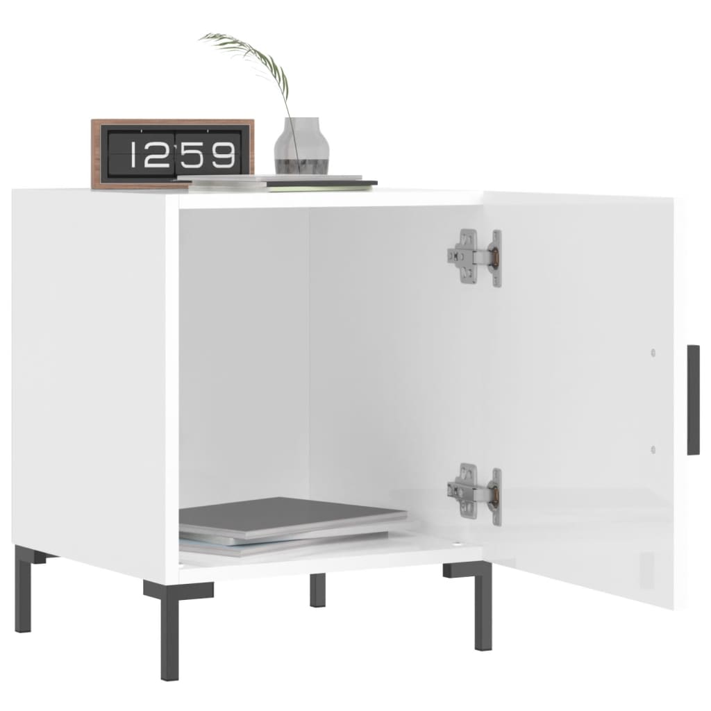 Tables de chevet 2 pcs blanc brillant 40x40x50 cm - XIOS