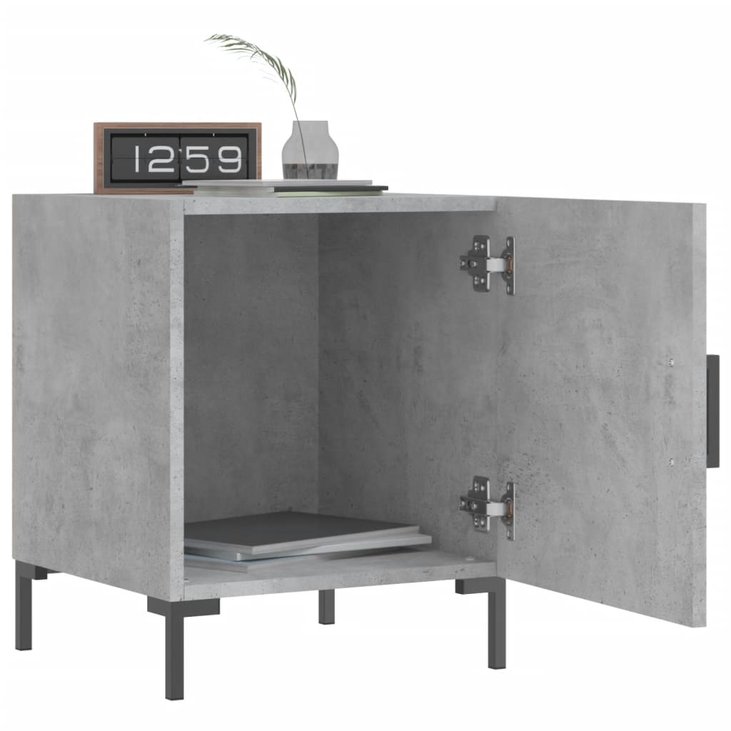 Table de chevet gris béton 40x40x50 cm bois d’ingénierie - XIOS