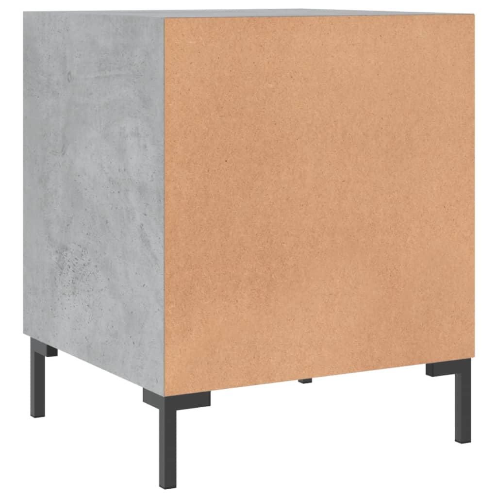 Tables de chevet 2 pcs gris béton 40x40x50 cm bois d’ingénierie - XIOS