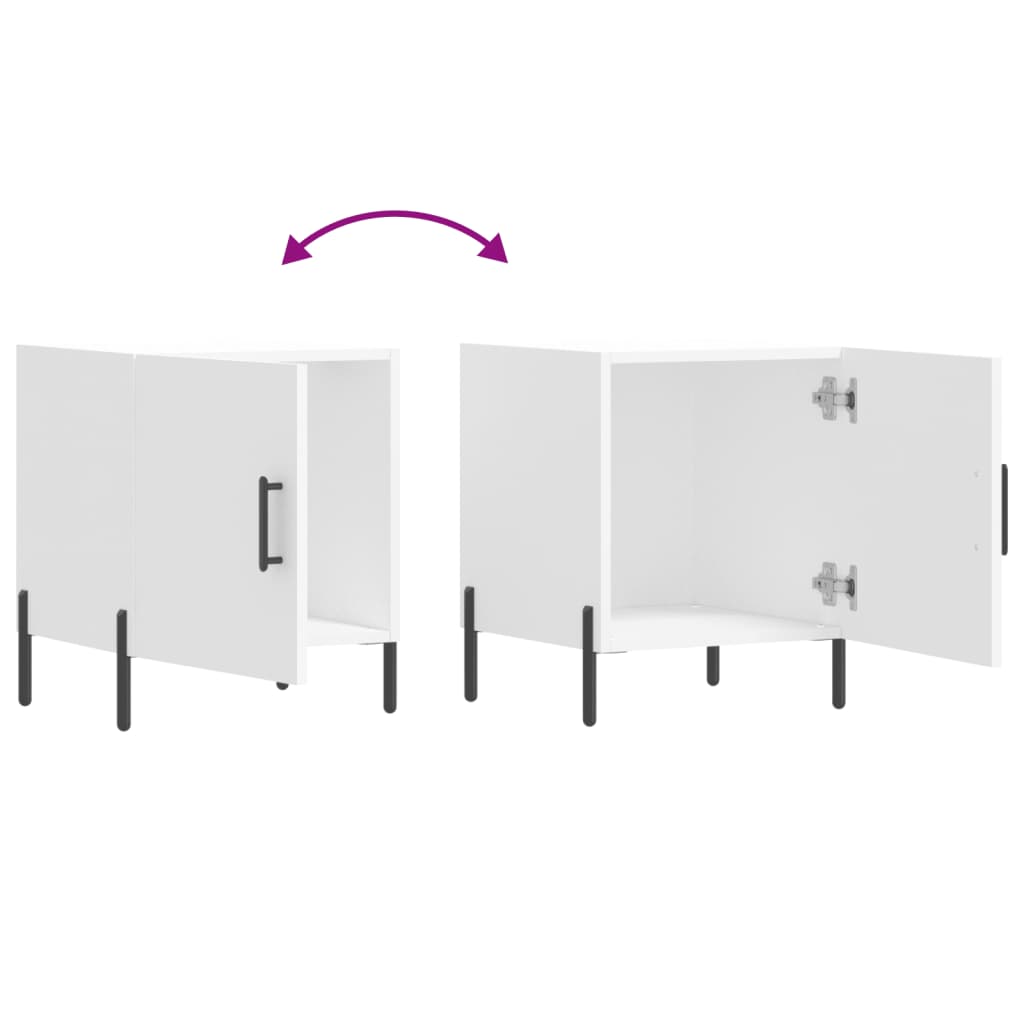 Tables de chevet 2 pcs blanc 40x40x50 cm bois d’ingénierie - XIOS