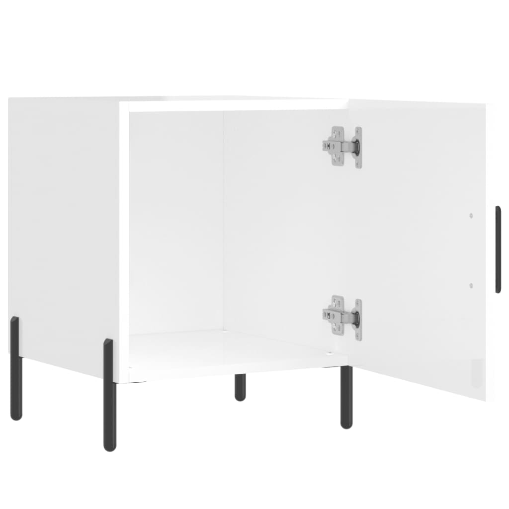 Tables de chevet 2 pcs blanc brillant 40x40x50 cm - XIOS