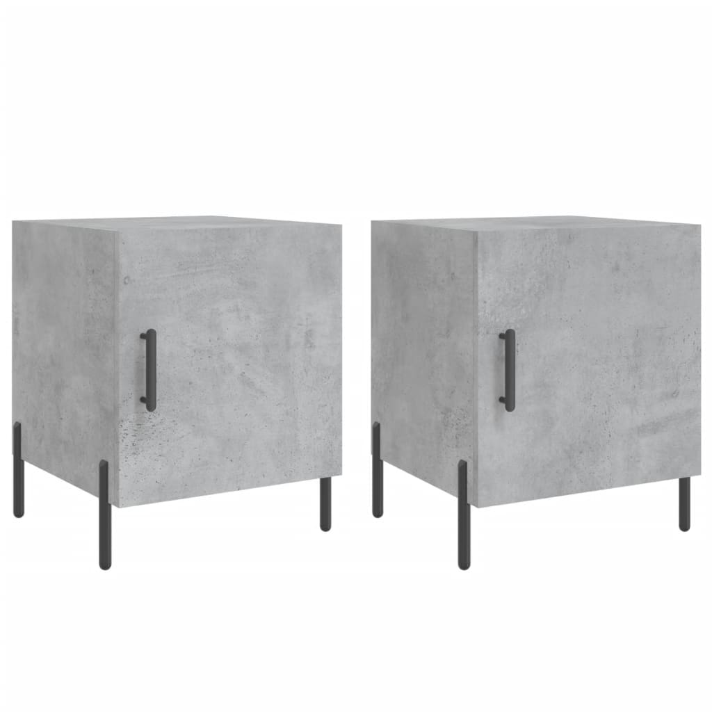 Tables de chevet 2 pcs gris béton 40x40x50 cm bois d’ingénierie - XIOS