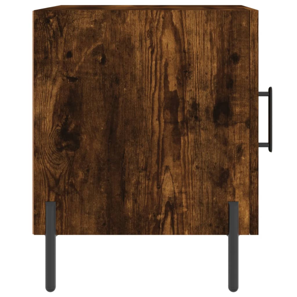 Table de chevet chêne fumé 40x40x50 cm bois d'ingénierie - XIOS