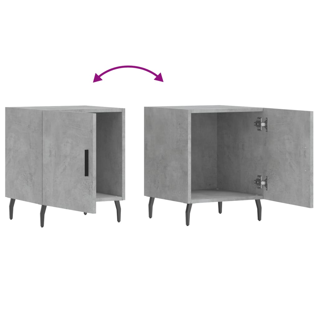 Tables de chevet 2 pcs gris béton 40x40x50 cm bois d’ingénierie - XIOS
