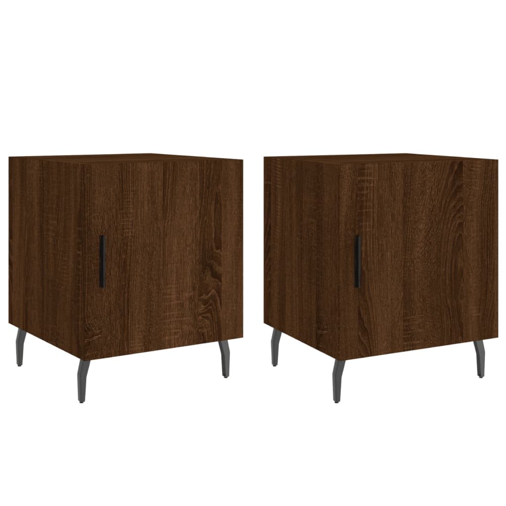 Tables de chevet 2pcs chêne marron 40x40x50cm bois d'ingénierie - XIOS