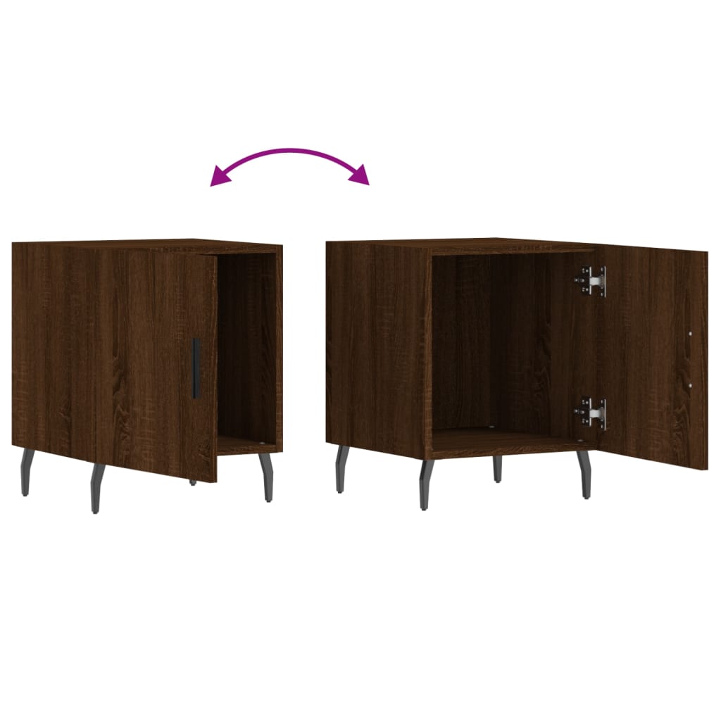 Tables de chevet 2pcs chêne marron 40x40x50cm bois d'ingénierie - XIOS