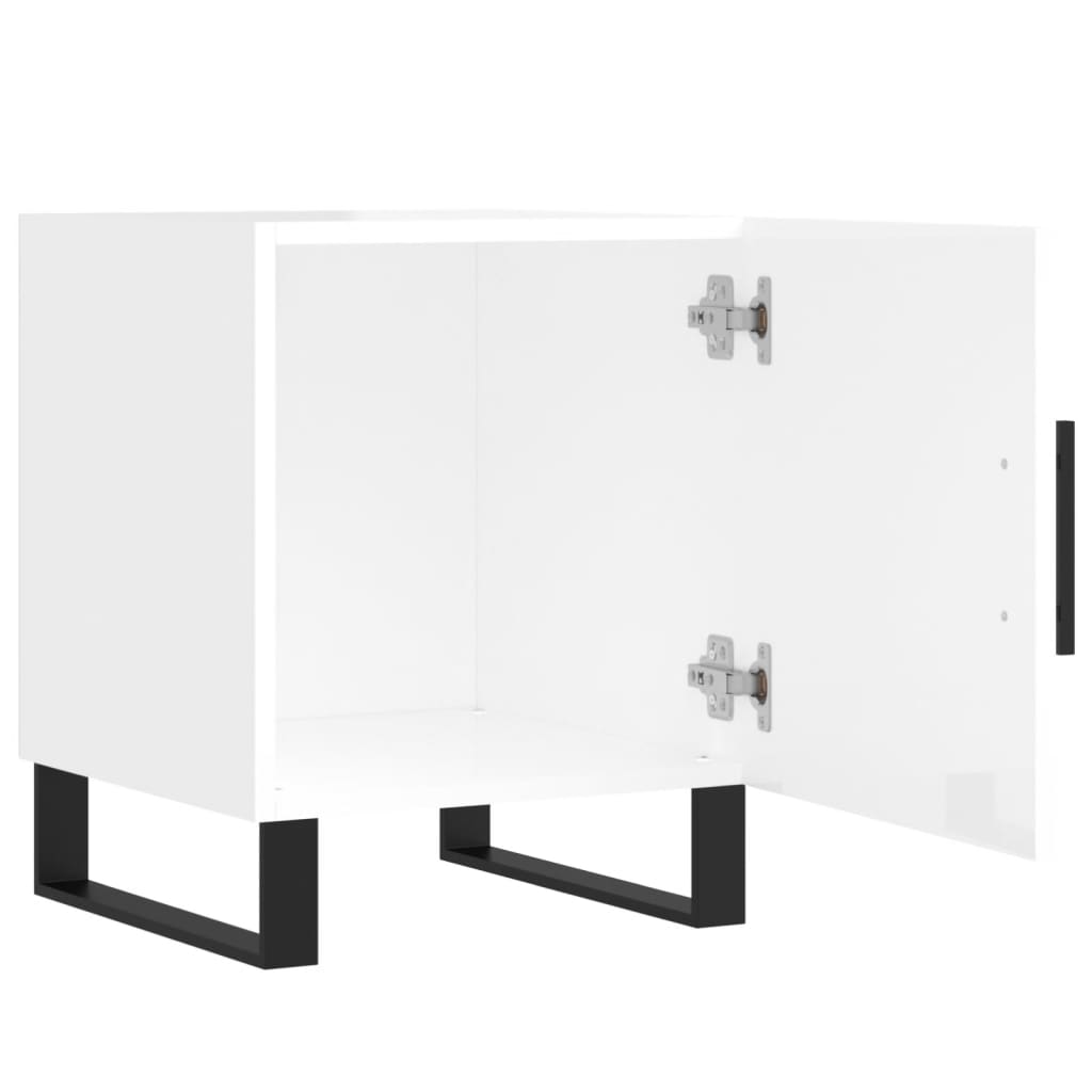 Tables de chevet 2 pcs blanc brillant 40x40x50 cm - XIOS