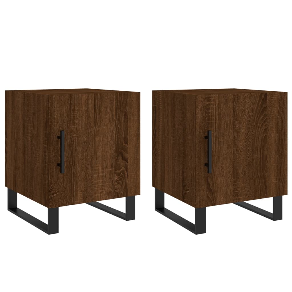 Tables de chevet 2pcs chêne marron 40x40x50cm bois d'ingénierie - XIOS