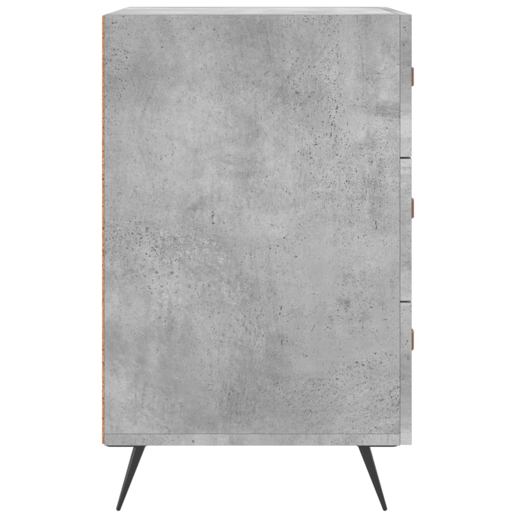 Table de chevet gris béton 40x40x66 cm bois d'ingénierie - XIOS