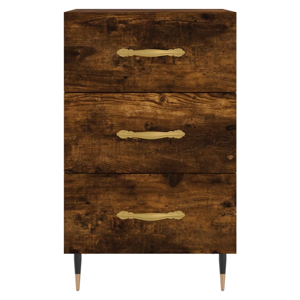 Table de chevet chêne fumé 40x40x66 cm bois d'ingénierie - XIOS