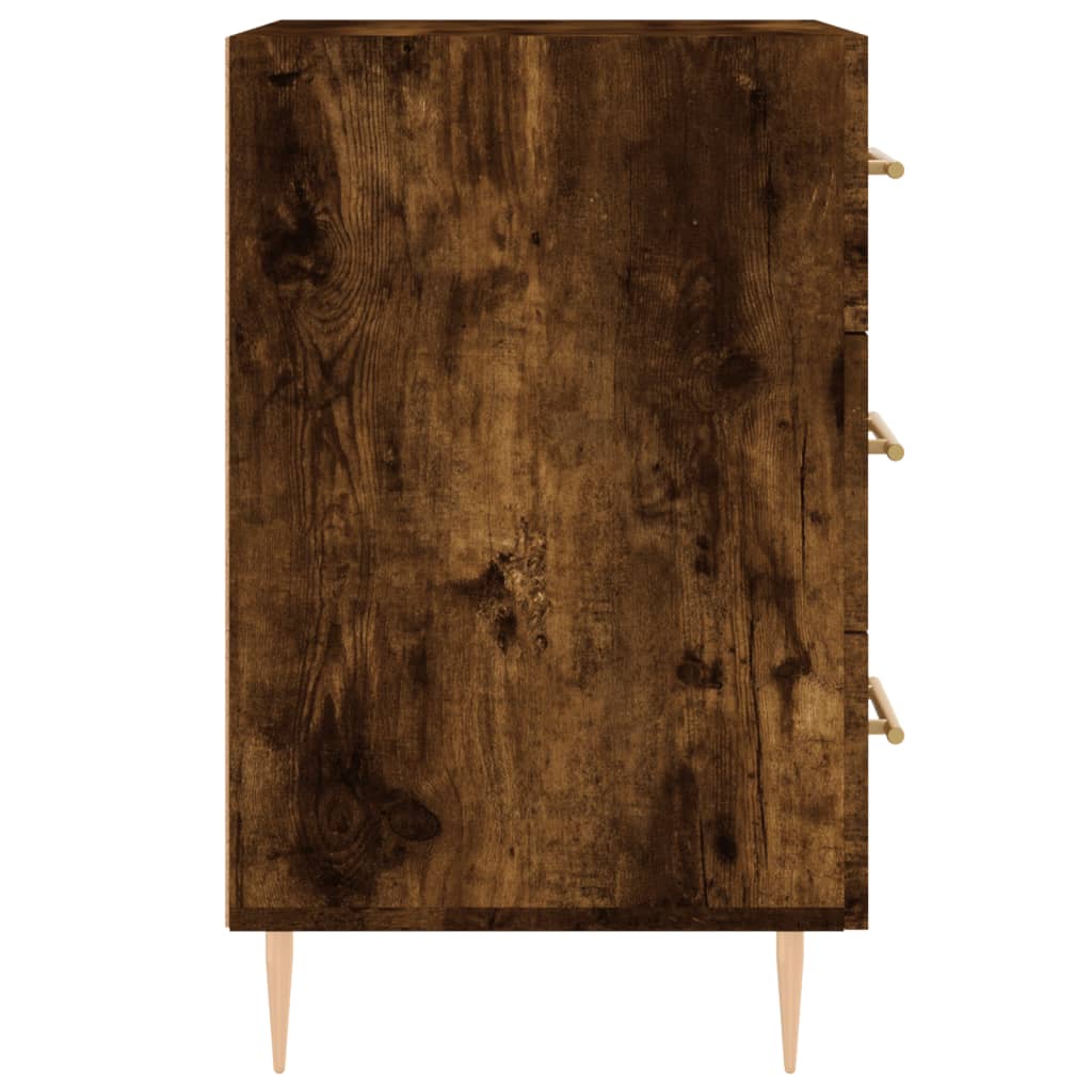 Table de chevet chêne fumé 40x40x66 cm bois d'ingénierie - XIOS