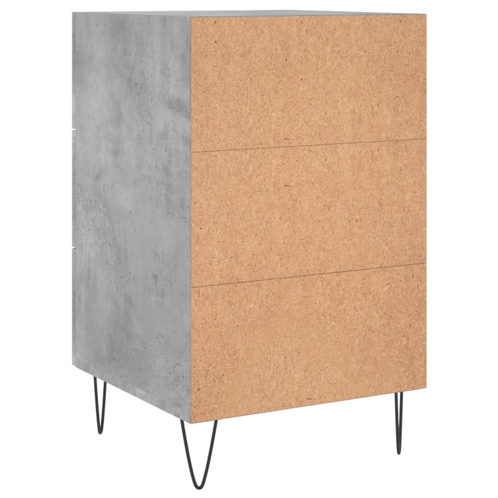Table de chevet gris béton 40x40x66 cm bois d'ingénierie - XIOS
