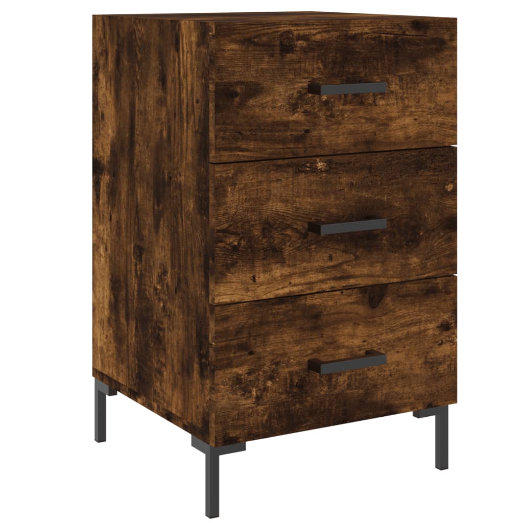 Table de chevet chêne fumé 40x40x66 cm bois d'ingénierie - XIOS