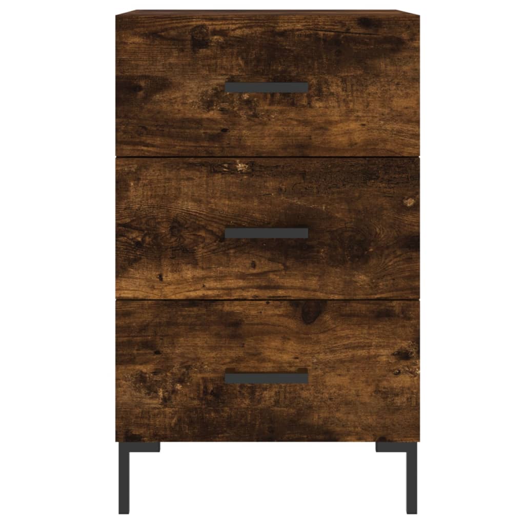 Table de chevet chêne fumé 40x40x66 cm bois d'ingénierie - XIOS