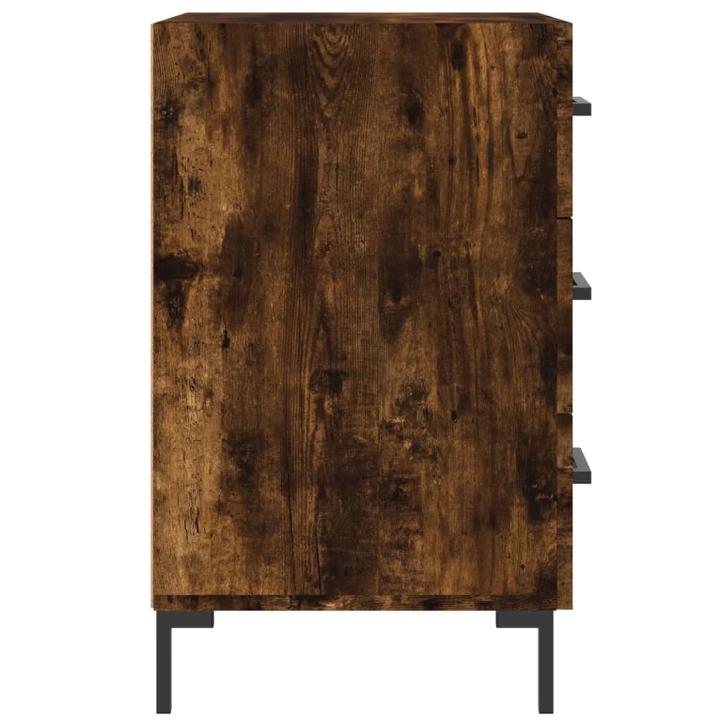 Table de chevet chêne fumé 40x40x66 cm bois d'ingénierie - XIOS