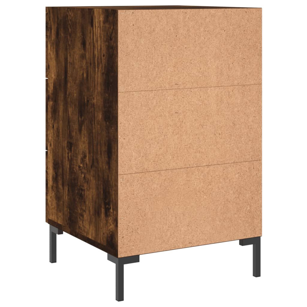 Table de chevet chêne fumé 40x40x66 cm bois d'ingénierie - XIOS