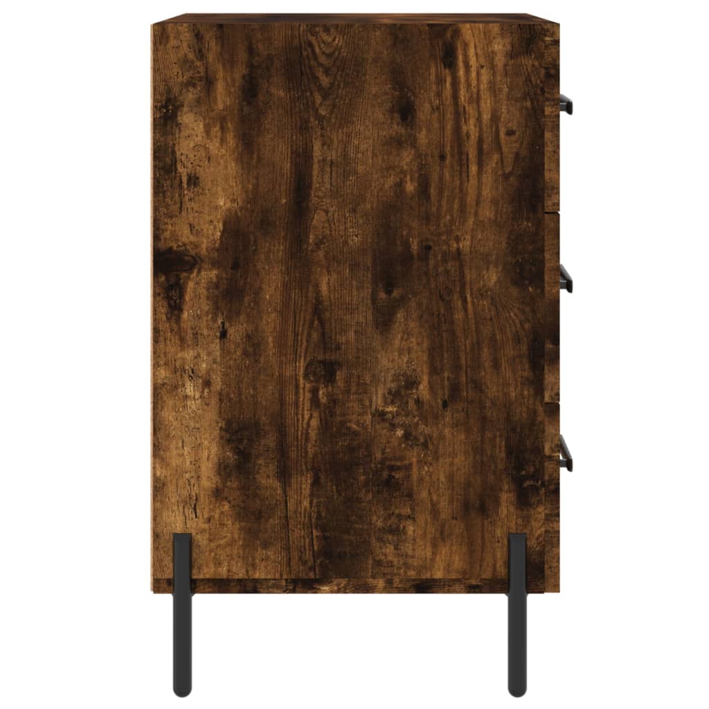 Table de chevet chêne fumé 40x40x66 cm bois d'ingénierie - XIOS