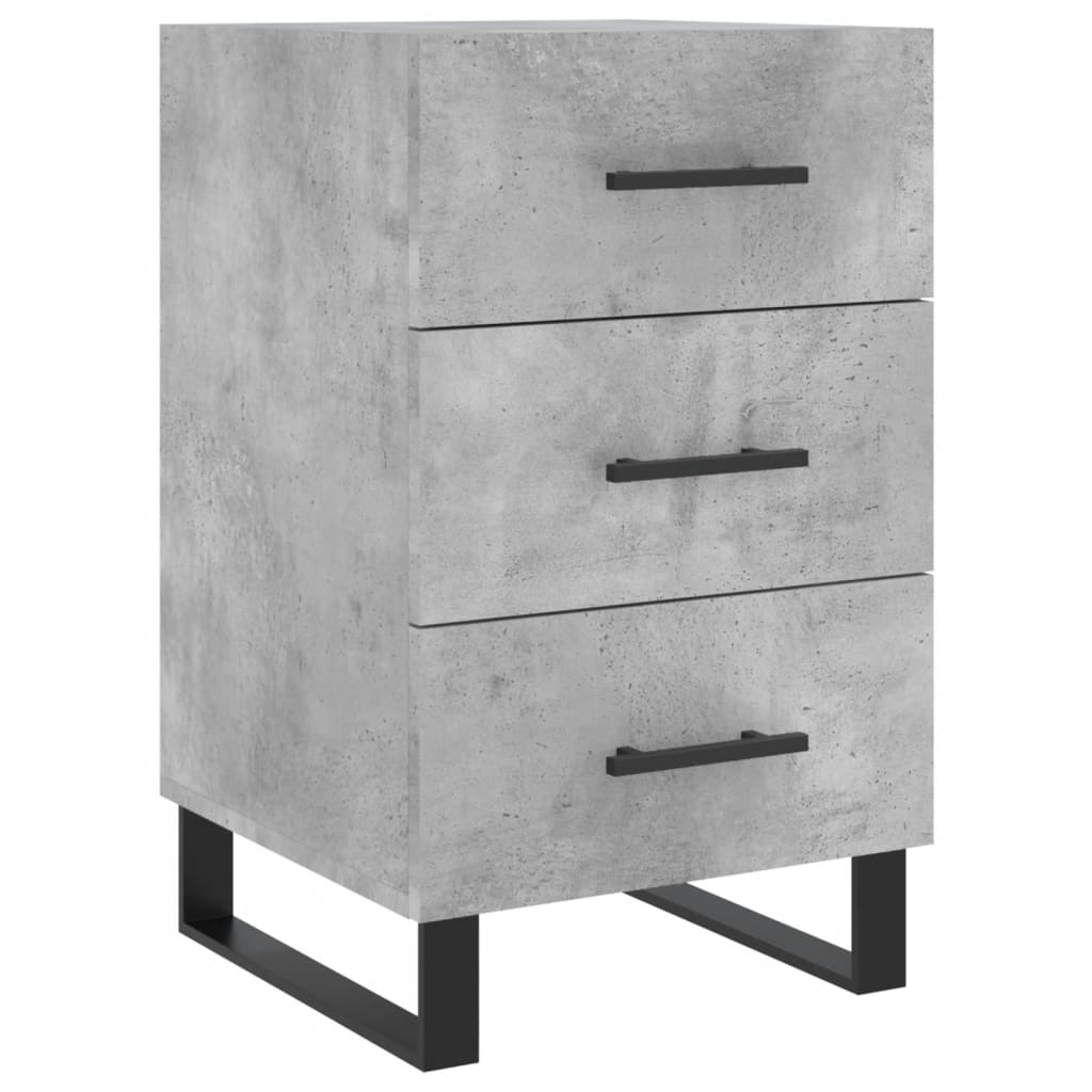 Table de chevet gris béton 40x40x66 cm bois d'ingénierie - XIOS