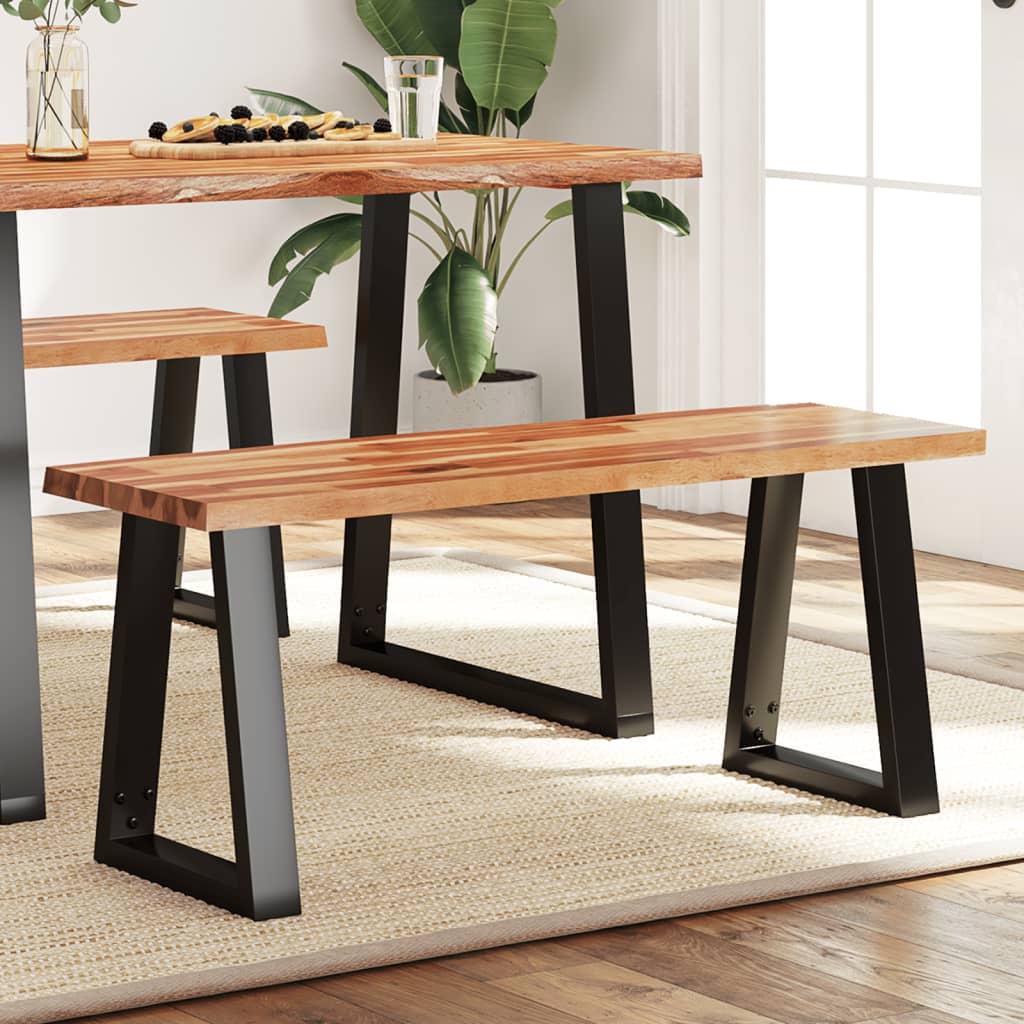 Banc avec bord vivant 110 cm bois d'acacia massif - XIOS