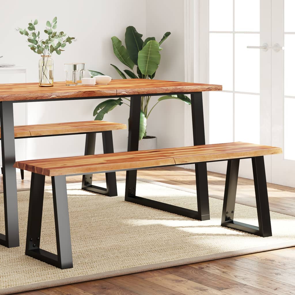 Banc avec bord vivant 140 cm bois d'acacia massif - XIOS