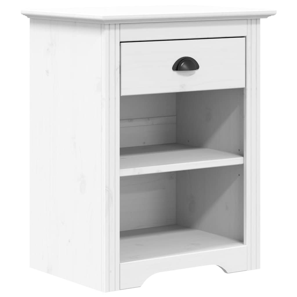 Table de chevet BODO blanc 53x38,5x67 cm bois de pin massif - XIOS