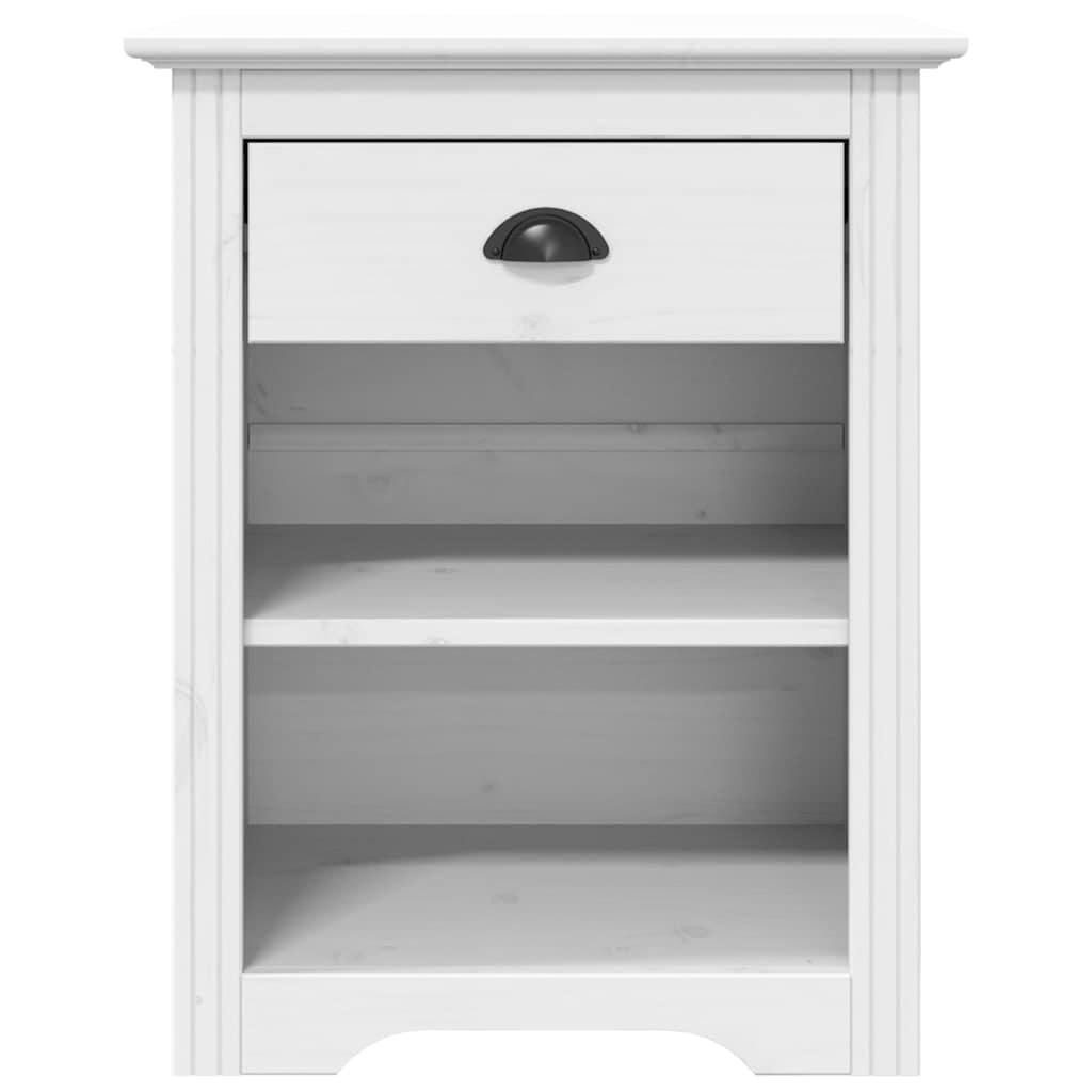 Table de chevet BODO blanc 53x38,5x67 cm bois de pin massif - XIOS