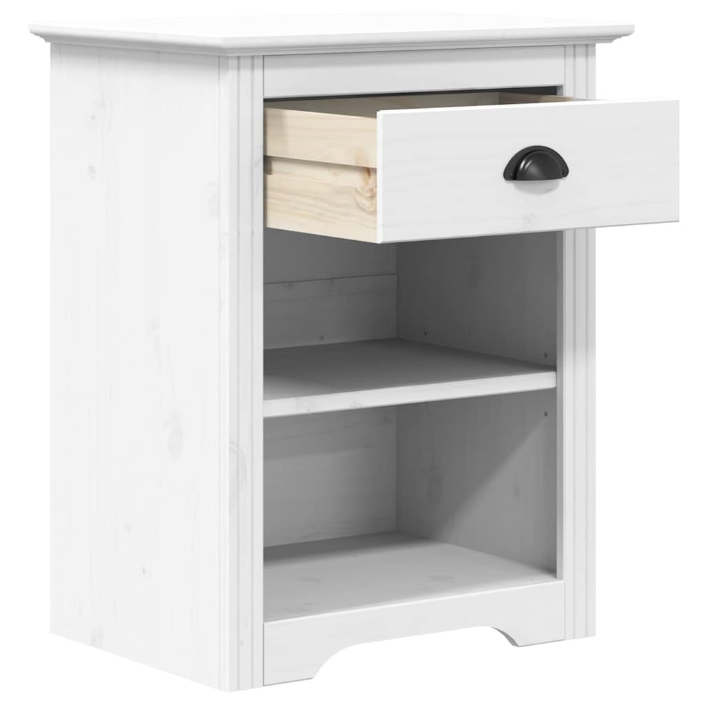 Table de chevet BODO blanc 53x38,5x67 cm bois de pin massif - XIOS