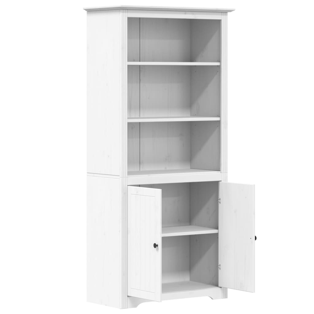 Bibliothèque BODO blanc 82x40x173 cm bois de pin massif - XIOS