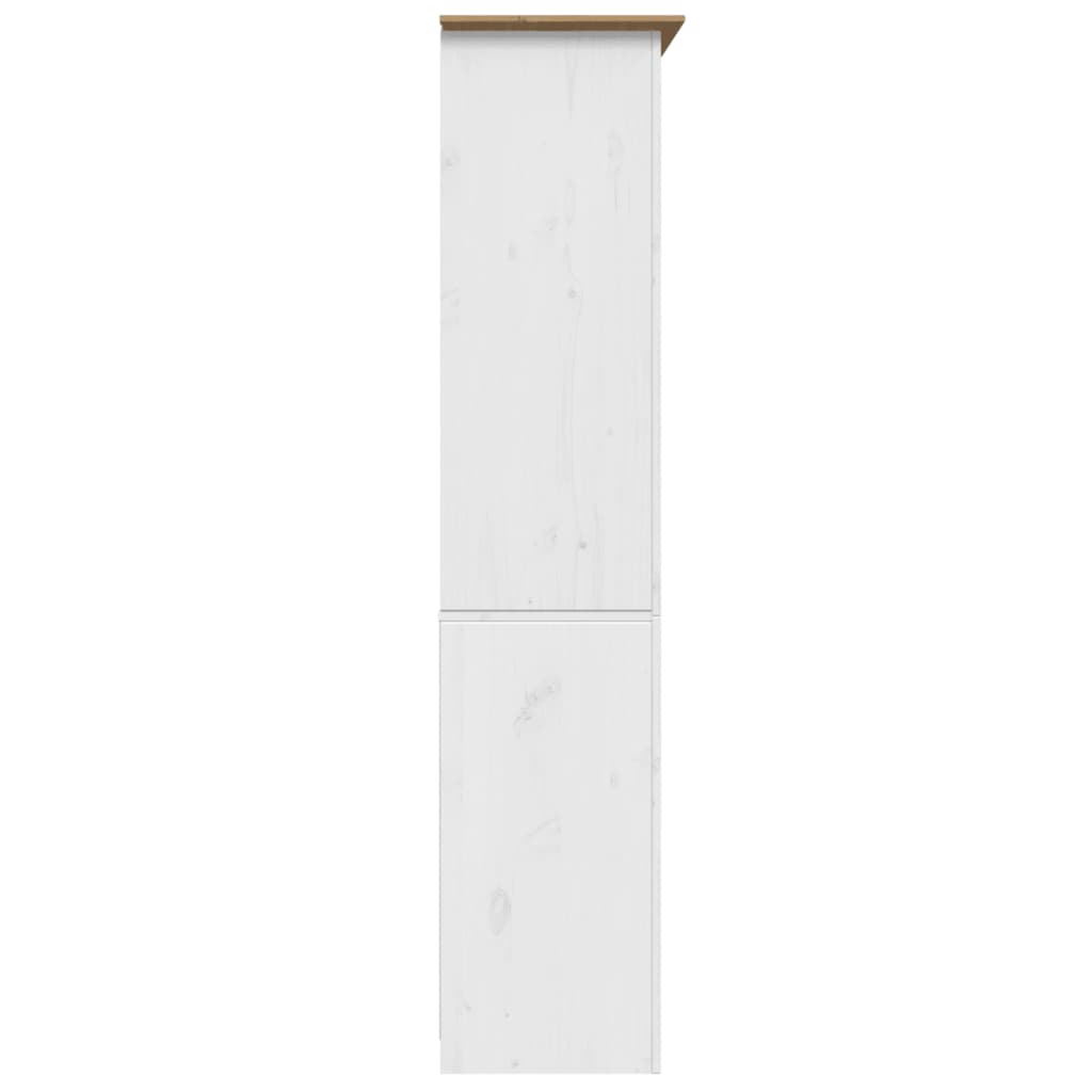 Bibliothèque BODO blanc and marron 82x40x173 cm bois massif pin - XIOS