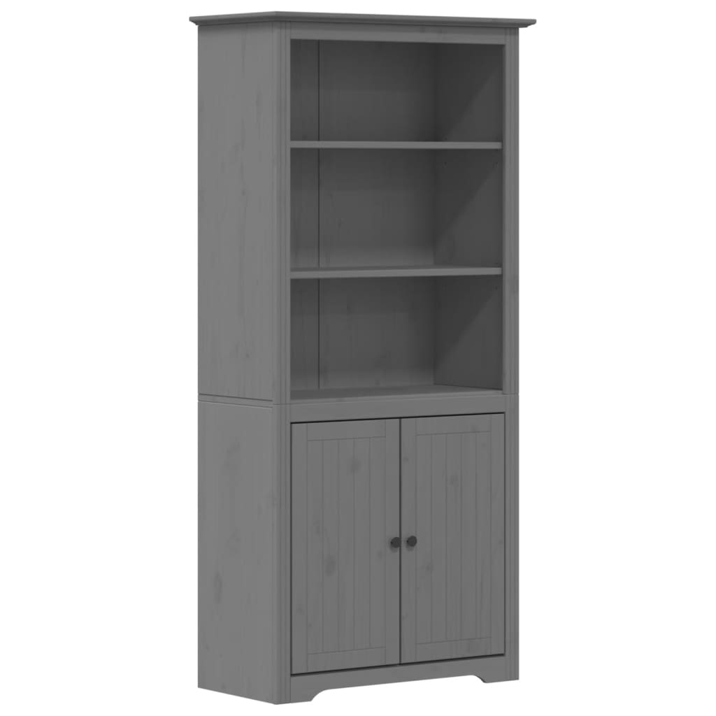 Bibliothèque BODO gris 82x40x173 cm bois de pin massif - XIOS