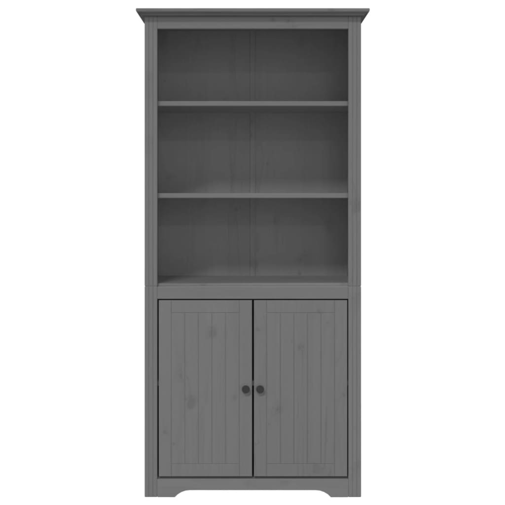 Bibliothèque BODO gris 82x40x173 cm bois de pin massif - XIOS