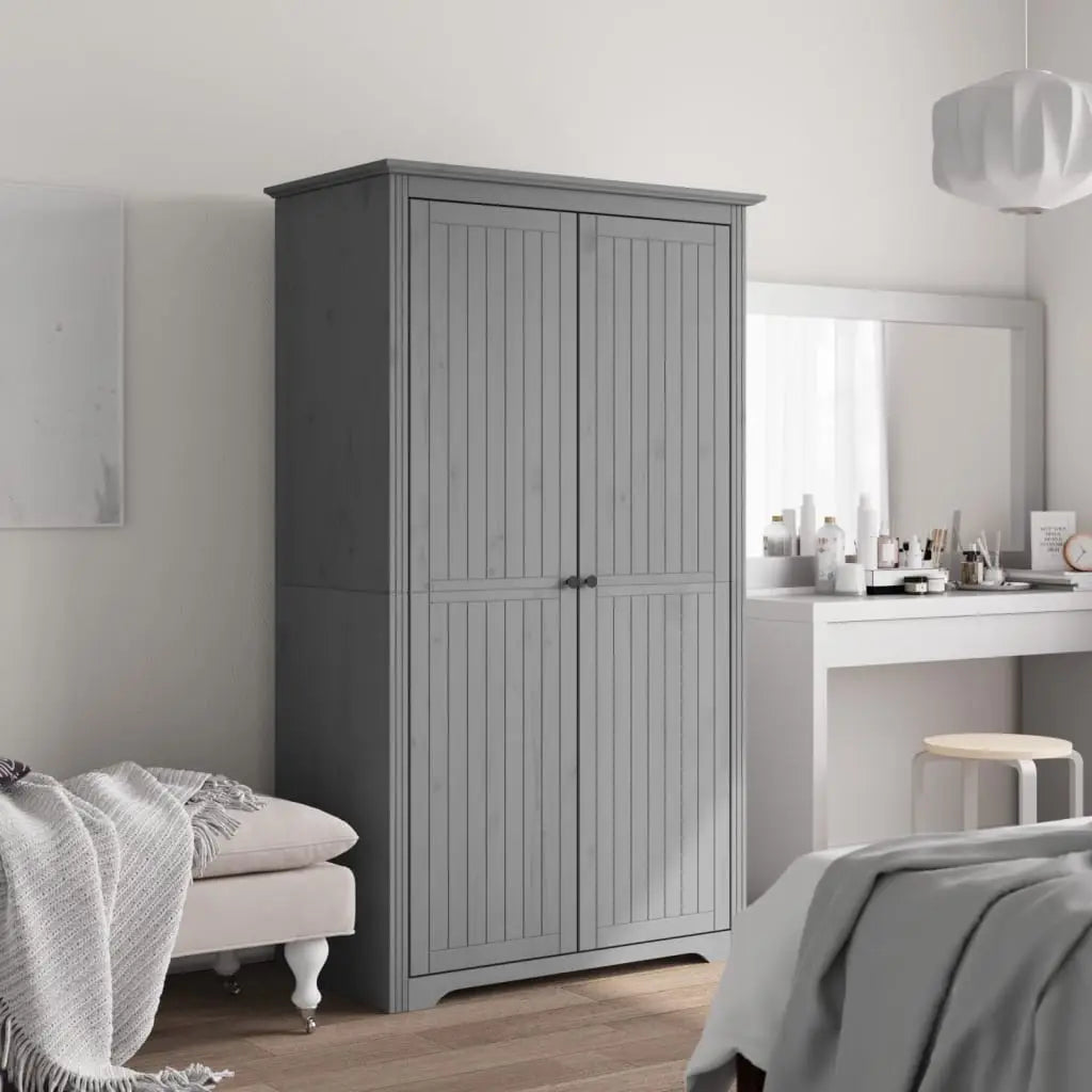 Garde-robe BODO gris 99x53,5x173 cm bois massif de pin - XIOS